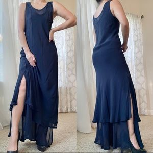 Vtg sheer layered maxi gown
